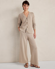 Ann Taylor Taupe Haven Well Within Organic Cotton Wide Leg Pants