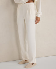Ann Taylor Ivory Haven Well Within Double Knit Pleated Pants