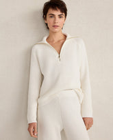 Ann Taylor Ivory Haven Well Within Organic Cotton Cashmere Waffle Pullover