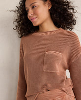 Ann Taylor Smokey Rose Haven Well Wthin Cotton Shaker Stitch Pocket Crewneck