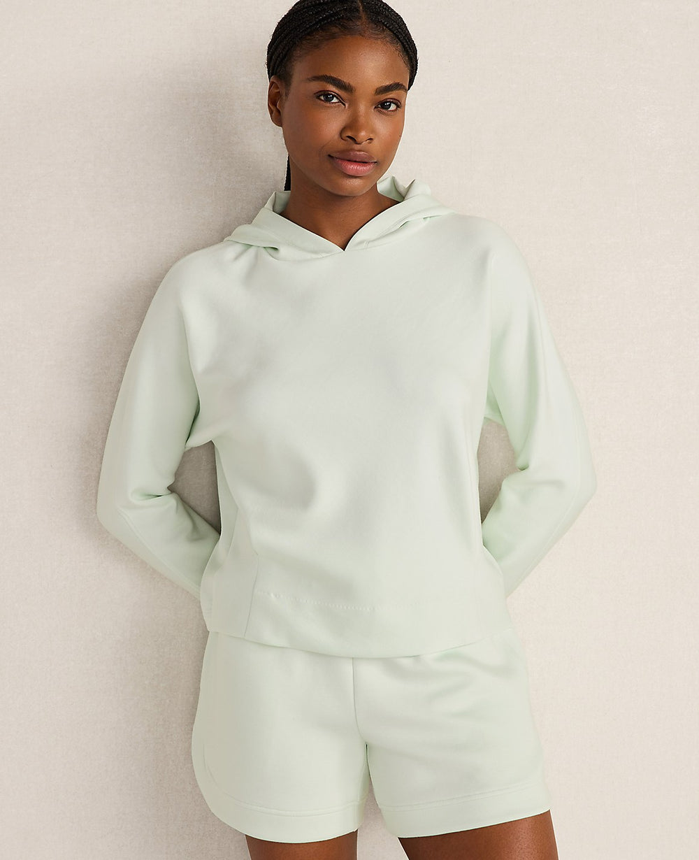 Ann Taylor Trellis Haven Well Within Soft Knit Pleated Hoodie