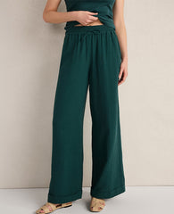 Ann Taylor Deep Turquoise Haven Well Within Organic Cotton Gauze Drawstring Pants