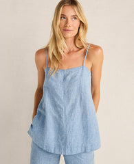 Ann Taylor Azure Blue Haven Well Within Linen Center-Seam Cami