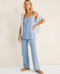 Ann Taylor Azure Blue Haven Well Within Linen Slim Pants