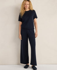 Ann Taylor Indigo Haven Well Within Cotton Knit Wide Leg Pants