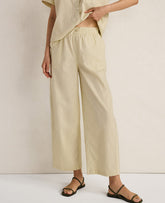 Ann Taylor Soft Spring Green Haven Well Within Organic Cotton Linen Barrel Leg Pants