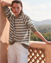 Ann Taylor Vetiver Haven Well Within Organic Cotton Interlock Everyday Sweatshirt