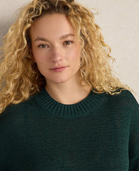 Ann Taylor Soft Spring Green Haven Well Within Organic Cotton Linen Tape Yarn Sweater
