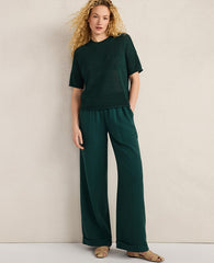 Ann Taylor Soft Spring Green Haven Well Within Organic Cotton Linen Tape Yarn Sweater