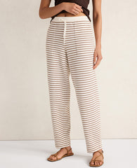 Ann Taylor Chestnut Brown Haven Well Within Cotton Blend Textured Barrel Leg Pants