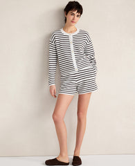 Ann Taylor White Haven Well Within Cotton Stripe Cardigan