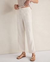 Ann Taylor Ivory Haven Well Within Heavyweight Linen Wide Leg Pants
