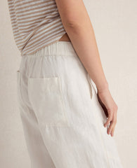 Ann Taylor Ivory Haven Well Within Heavyweight Linen Wide Leg Pants