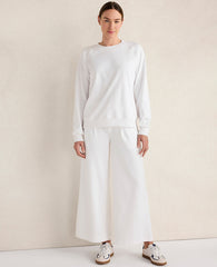 Ann Taylor White Haven Well Within Organic Cotton Interlock Everyday Sweatshirt
