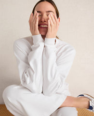 Ann Taylor White Haven Well Within Organic Cotton Interlock Everyday Sweatshirt