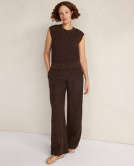 Ann Taylor Coffee Bean Haven Well Within Organic Cotton Chain Pointelle Sweater Vest