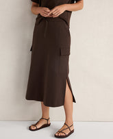 Ann Taylor Coffee Bean Haven Well Within Organic Cotton Interlock Cargo Skirt