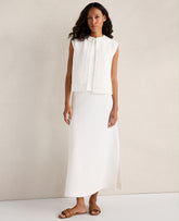 Ann Taylor Ivory Haven Well Within Cotton Blend Textured Midi Skirt