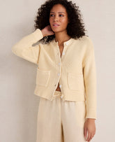 Ann Taylor Soft Beige Haven Well Within Cotton Link Stitch Cardigan