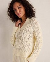 Ann Taylor Straw Haven Well Within Slubby Cotton Linen V-Neck Sweater