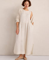 Ann Taylor Sandstone Haven Well Within Linen Pintuck Midi Dress