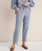 Ann Taylor Navy Haven Well Within Linen Straight Leg Pants