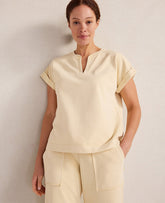 Ann Taylor Soft Beige Haven Well Within Garment-Dyed Organic Cotton Terry Tee