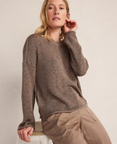 Ann Taylor Chestnut Brown Haven Well Within Linen Tape Yarn Crewneck