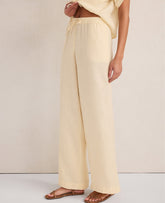 Ann Taylor Soft Beige Haven Well Within Linen Wide Leg Pants
