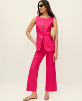 Ann Taylor Bougainvillea The Flare Ankle Pant in Linen Blend