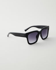 Ann Taylor Black Oversized Curved Square Sunglasses