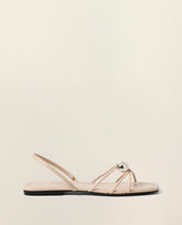 Ann Taylor Pearl Shadow Leather Hardware Embellished Sandal