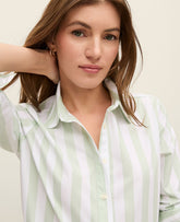 Ann Taylor Aqua Foam Weekend Striped Relaxed Perfect Shirt