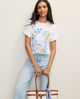 Ann Taylor Wave Pool Weekend Floral Graphic Tee