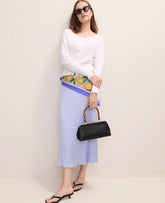 Ann Taylor Crystal Lavender Petite Ribbed Midi Sweater Skirt