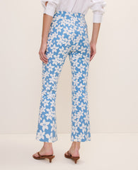 Ann Taylor Sea Haze B The Tall Flare Ankle Pant in Floral Print
