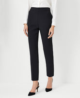 Ann Taylor Black The Tall Side Zip Ankle Pant in Fluid Crepe