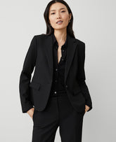 Ann Taylor Core Black The Tall Notched Single Button Blazer in Seasonless Stretch