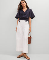 Ann Taylor White Weekend Wide-Leg Ankle Pant