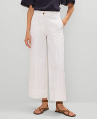 Ann Taylor White Weekend Wide-Leg Ankle Pant