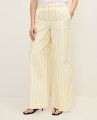 Ann Taylor Yellow Hibiscus Weekend Striped Easy Palazzo Pant