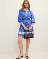 Ann Taylor B Dream Blue Weekend Floral Shirred Dress