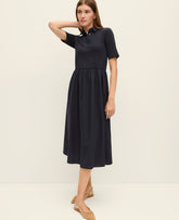Ann Taylor Night Sky Weekend Collared Mixed Media Midi Dress