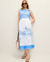 Ann Taylor Wave Pool B Weekend Printed Full Midi Skirt