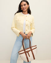 Ann Taylor Lemon Pavlova Weekend Crew Neck Jacket