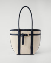 Ann Taylor Night Sky Belted Canvas Tote