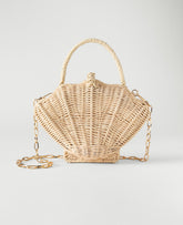 Ann Taylor Natural Weekend Rattan Shell Crossbody