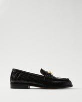 Ann Taylor Black Weekend Horsebit Croco Loafers