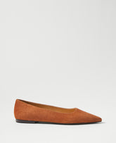 Ann Taylor Spice Brown Weekend Pointy Toe Suede Ballet Flat