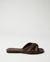 Ann Taylor Pure Chocolate Weekend Knotted Straw Flat